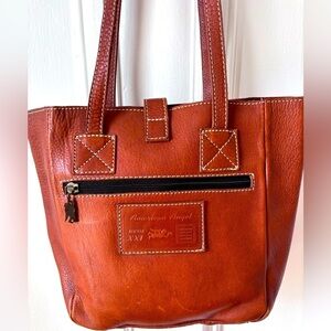 Vintage American Angel Leather Mini Tote Shoulder Angel Details
